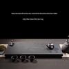 Natural Black Gold Stone Tea Tray: Small Gongfu Dry Brew Table for Home or Office Use