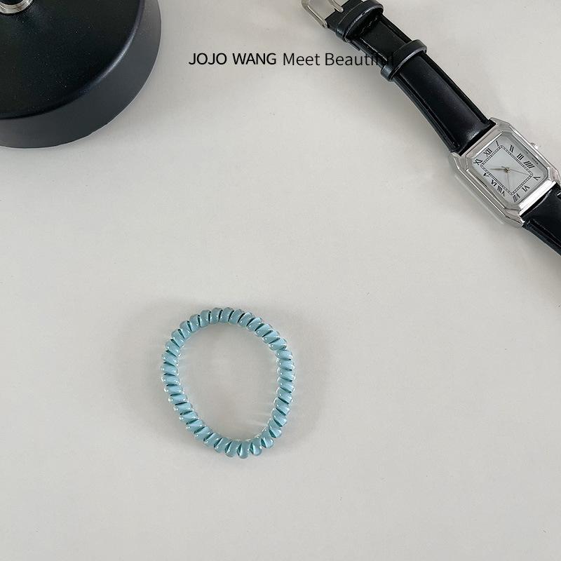 

Полупрозрачные хрустальные шнурки для телефона, шнурки для волос, эластичные резинки для волос для старшеклассниц, резинки, повязки на голову и элегантные ленты для волос темно-синий