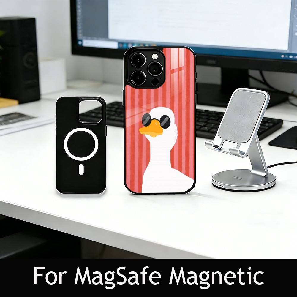 Duck Phone Case For iPhone17,16,15,14,13,12,11 Plus,Pro Magnetic with Magsafe Wireless Charging