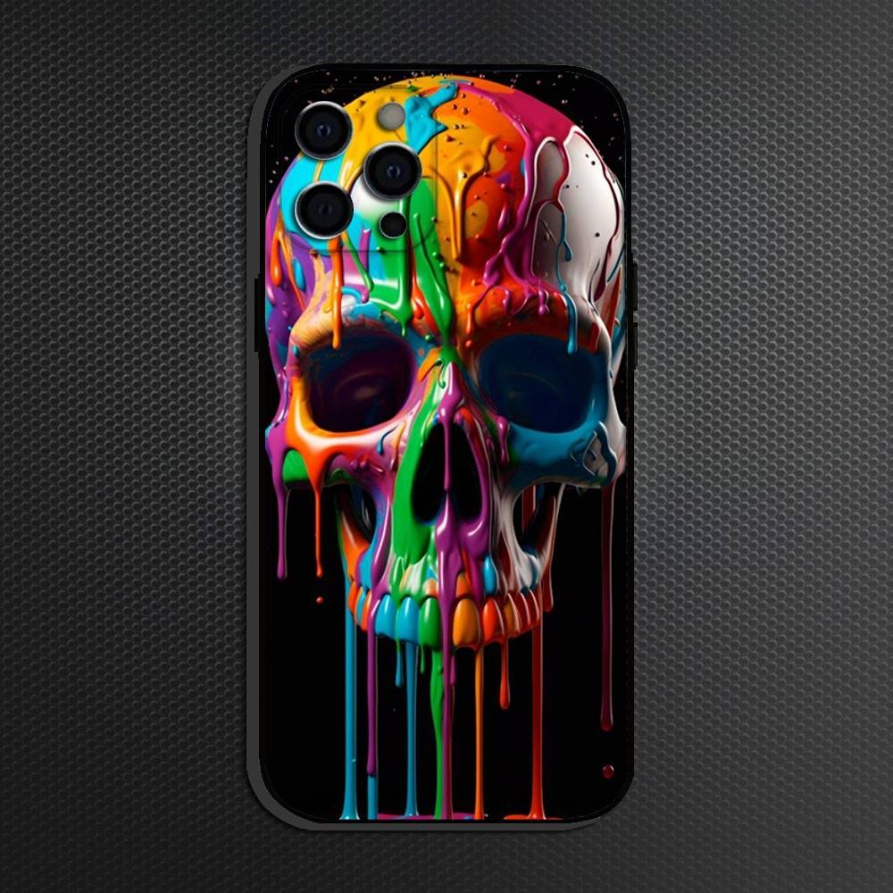 Skeleton  Phone Case For iPhone 16,15,14,13,12,11 Plus,Pro Max, Others Soft Black Cover