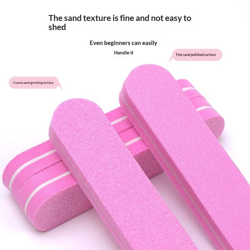 Nail Buffer Pink Easy-to-Hold Rectangular Fine Sand Buffing Block for Salon Grade Home Nail Polishing Care
