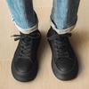 Men's Japanese Velvet High-Top Sneakers: 2023 Autumn/Winter Genuine Leather, Thick-Soled, Wear-Resistant Martin Boots for Outdoor Casual Wear.