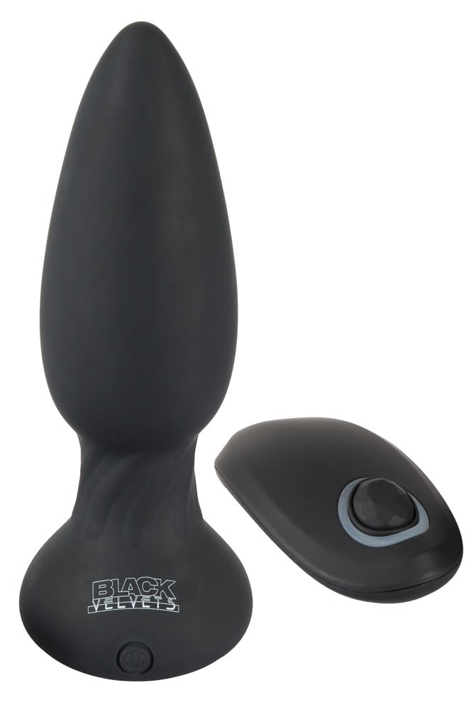 Rimmer Velvet Vibrating Plug 11 X 4.2 Cm Black - Black Velvets - Vibrating Plugs