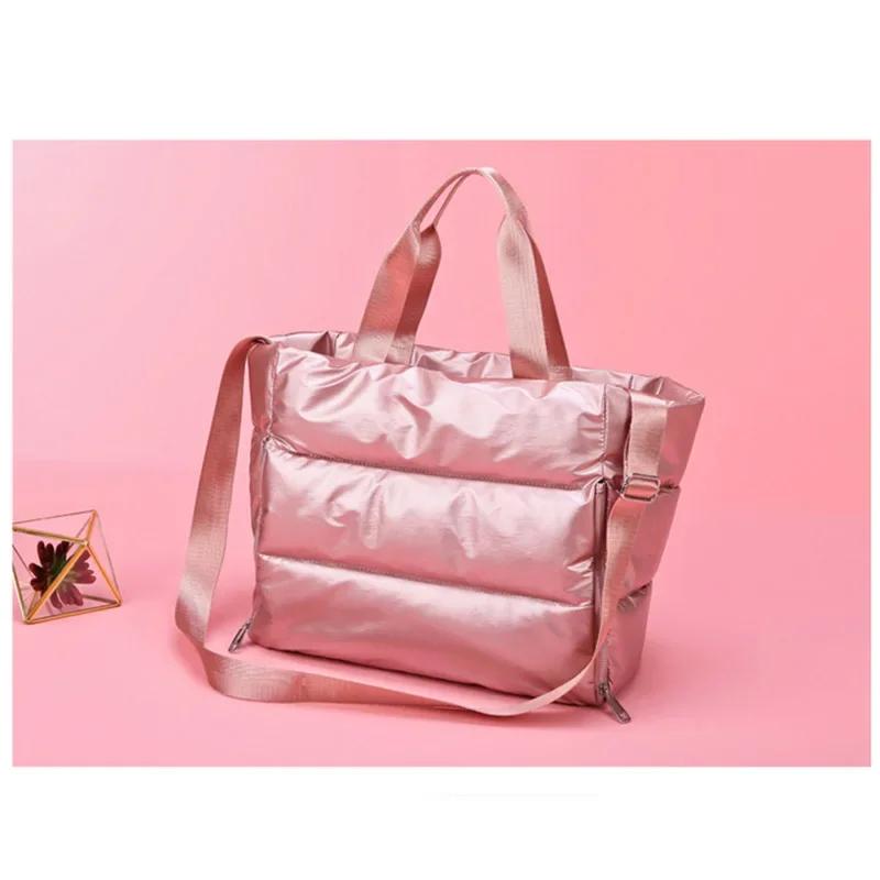Women Gym Sports Bag Waterproof Swimming Yoga Mat Pink Weekend Travel Duffle Bags for Women Sport Fitness Shoulder Handbag