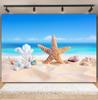 Sommer Strand Sand Hintergrund Fotografie Tropisch Hawaii Meeresufer Seestern Muschel Baby Geburtstag Feiertagsparty Hintergrund Foto Requisiten