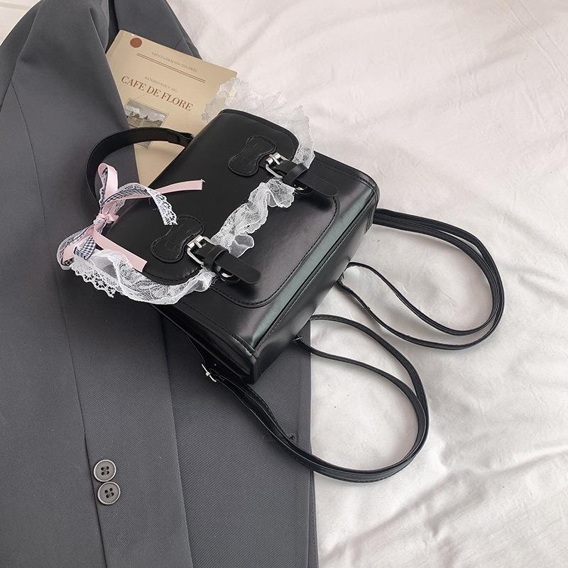 Sweet Lace Bow Handbag Fashion Design Popular Casual Shoulder Messenger Small Square Bag