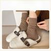 Woolen Women's Autumn and Winter Warm Mid-calf Socks, Fleece and Thickened Pile Socks, Winter Postpartum Socks, Floor Socks