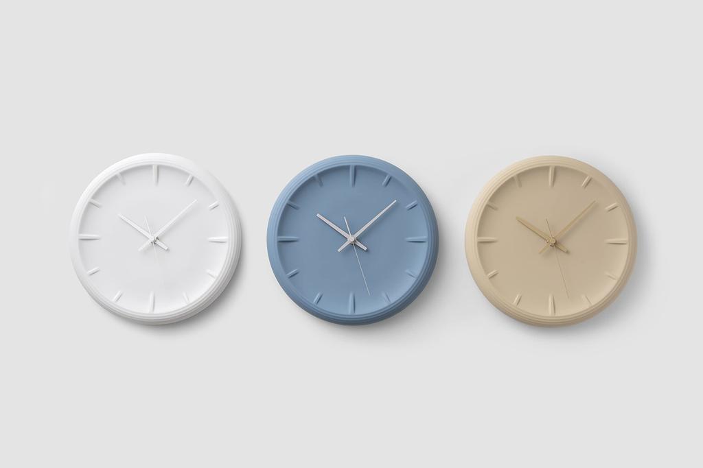 Lemnos Wall Clock Analog Porcelain White Relief WH Lemnos Diameter 274mm x Thickness 40mm RF22-06