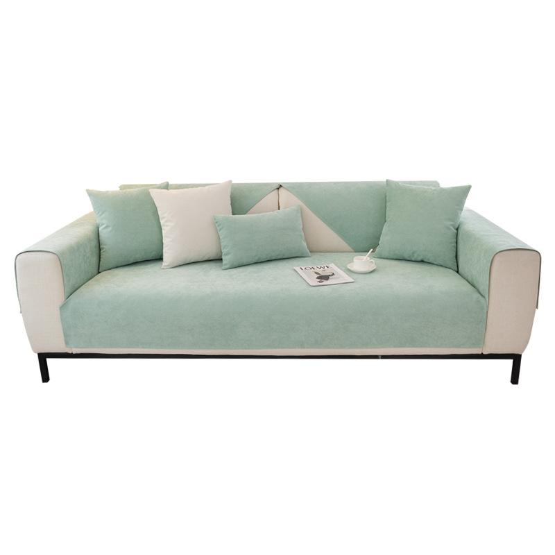 Waterproof Sofa Cushion Urine Insulation Anti-Scratching Sofa Slipcover Solid Color Chenille Non-Slip Four Seasons Universal Cover Cloth