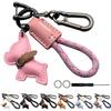 Dog Keychain Carabiner Car Bag Charm Cute Stylish Decoration Dog Design Charm Smart Key Key Ring Accessory Key Case Suitable for New Gift [DELUXEFOX]