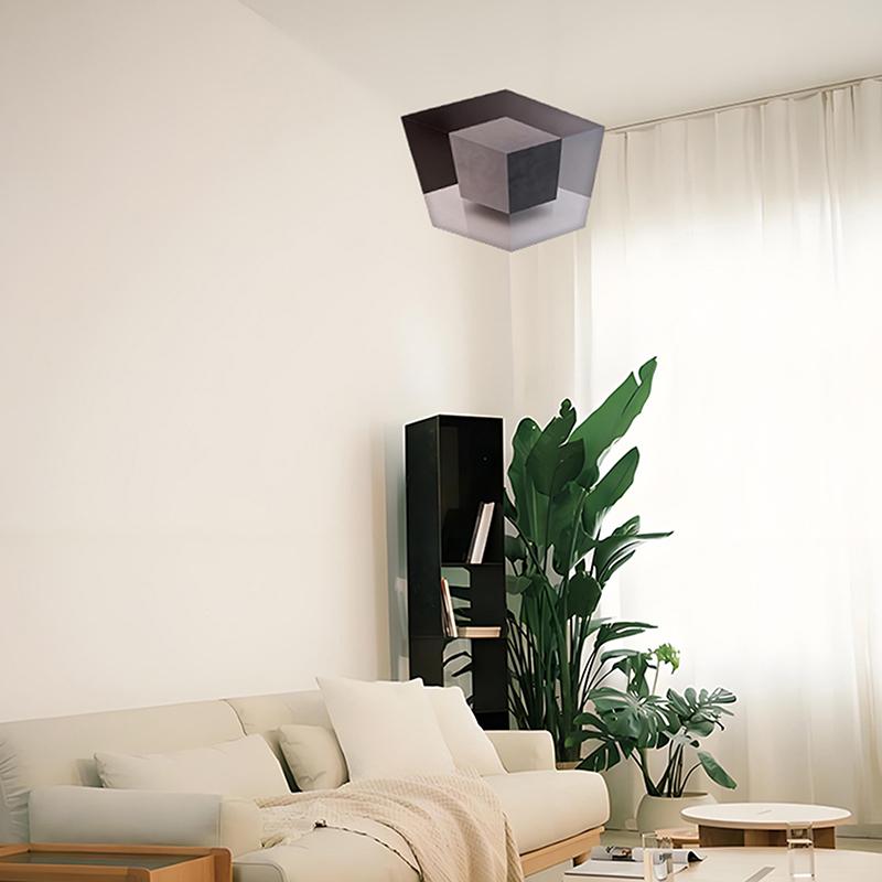 New Optical Illusion Wall Art Big Size 50cm*50cm/19.69in*19.69in3D Corner Wall Decal – Impossible Corners Inspired Peel