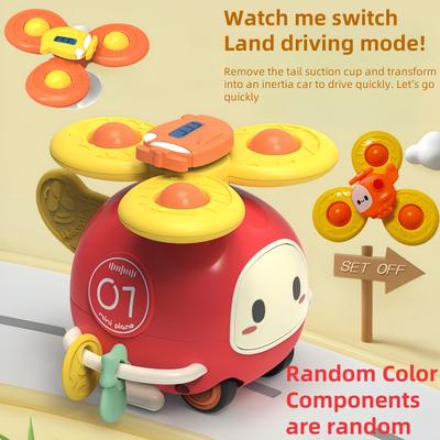 1pc Baby Toys | Bath Toys Pop Up Suction Cup Spinner Baby Toys for 1 Year Old Boys Girls | Novel Rotating Airplane Toddler Toys