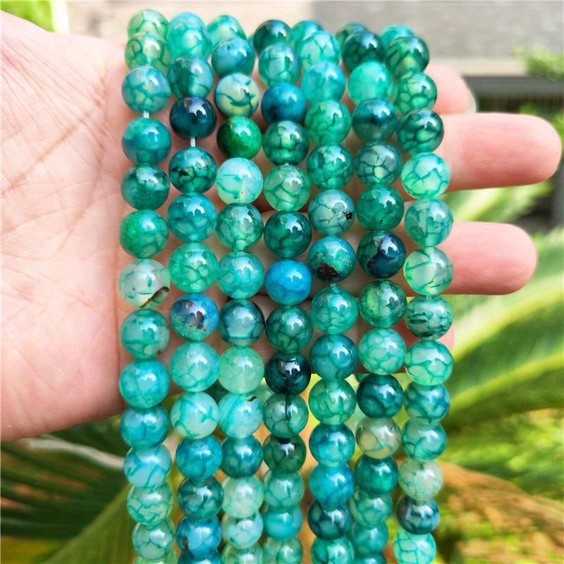 Natural Green Dragon Agates Round Loose Spacer Beads for Jewelry Making DIY Bracelet Necklace Accessories 4 6 8 10MM