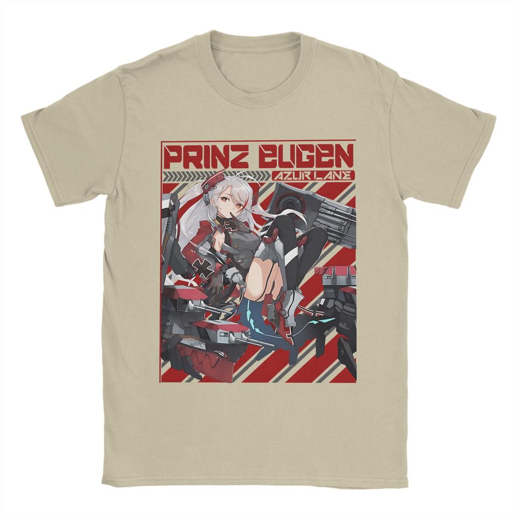 Azur Lane Game 100 Cotton T Shirt For Adult Beach PRINZ EUGEN Vintage T Shirts O-Neck Trendy Cool Tees Big Size Print Clothes