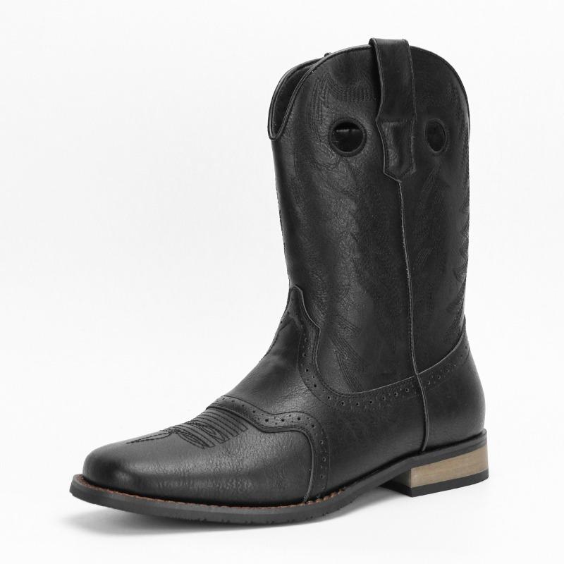 Nowe Retro Haftowane Męskie Buty Kowbojki Spersonalizowane Buty Projektanta Męskie Wysokie Skórzane Buty Zachodnie Botas Para Hombre