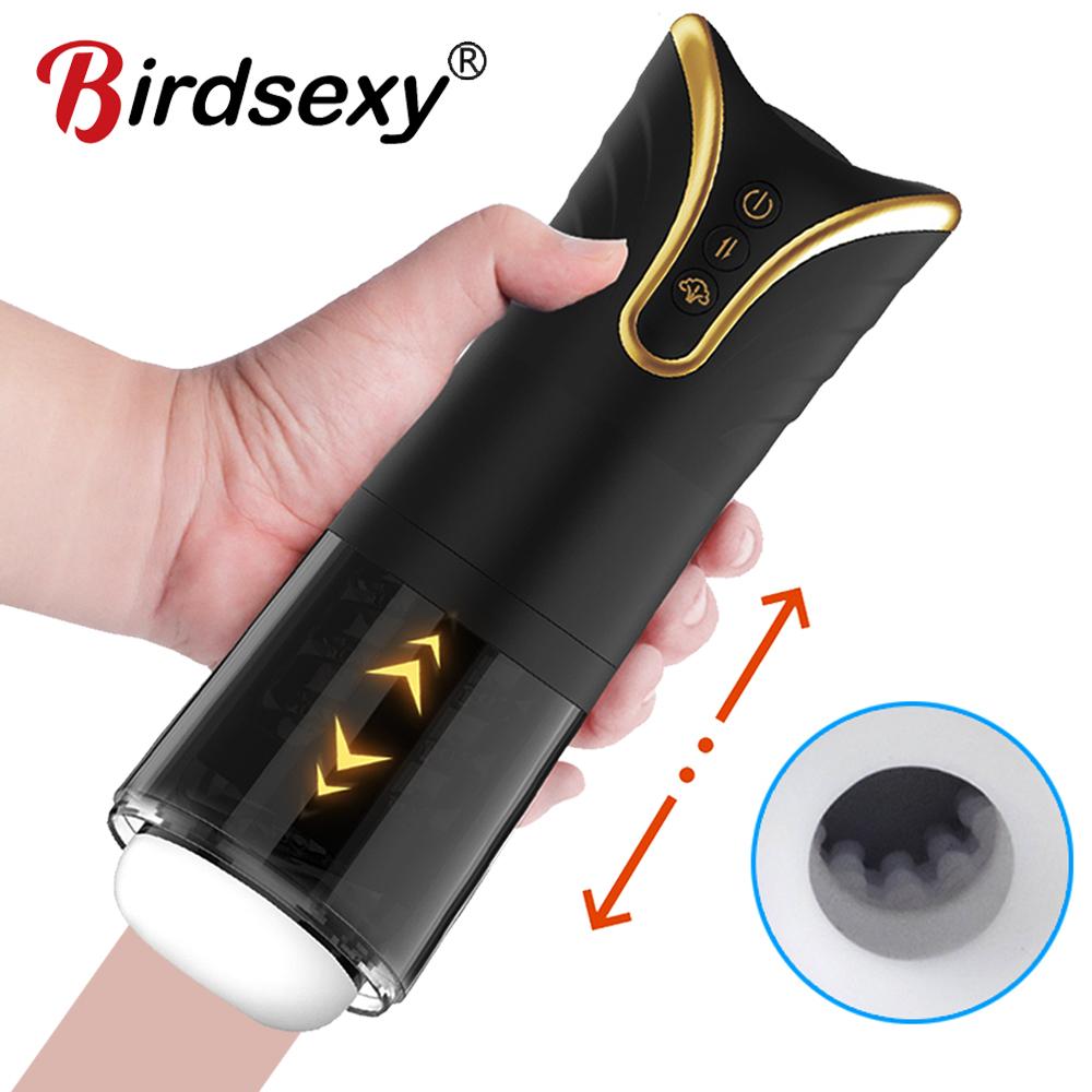 Male Sex Toy Automatic Sucking Telescopic Voice Masturbator Cup For Men Real Vaginal Suction Pocket Blowjob Adult Product