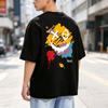 Happy Mood Graffiti Paint Print T Shirt Unisex Summer Hip Hop Streetwear Crew Neck Breathable Pure Cotton Casual Top