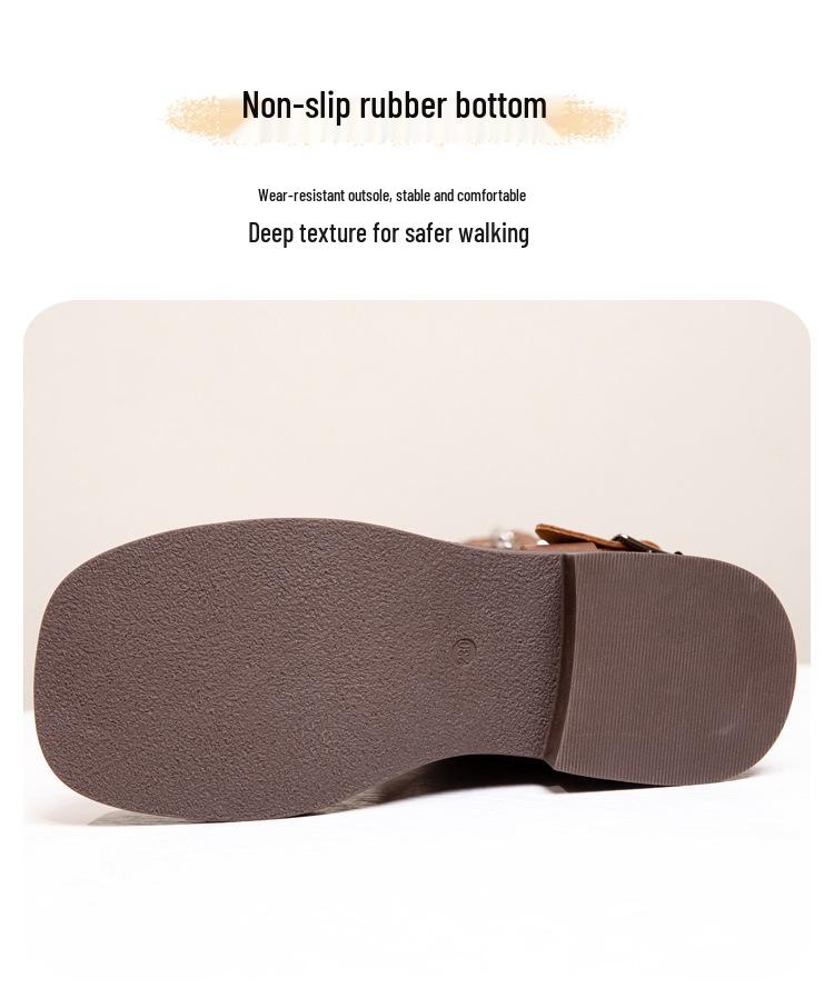 Women's Vintage Brown Genuine Leather Over-the-Knee Knight & Cowboy Boots