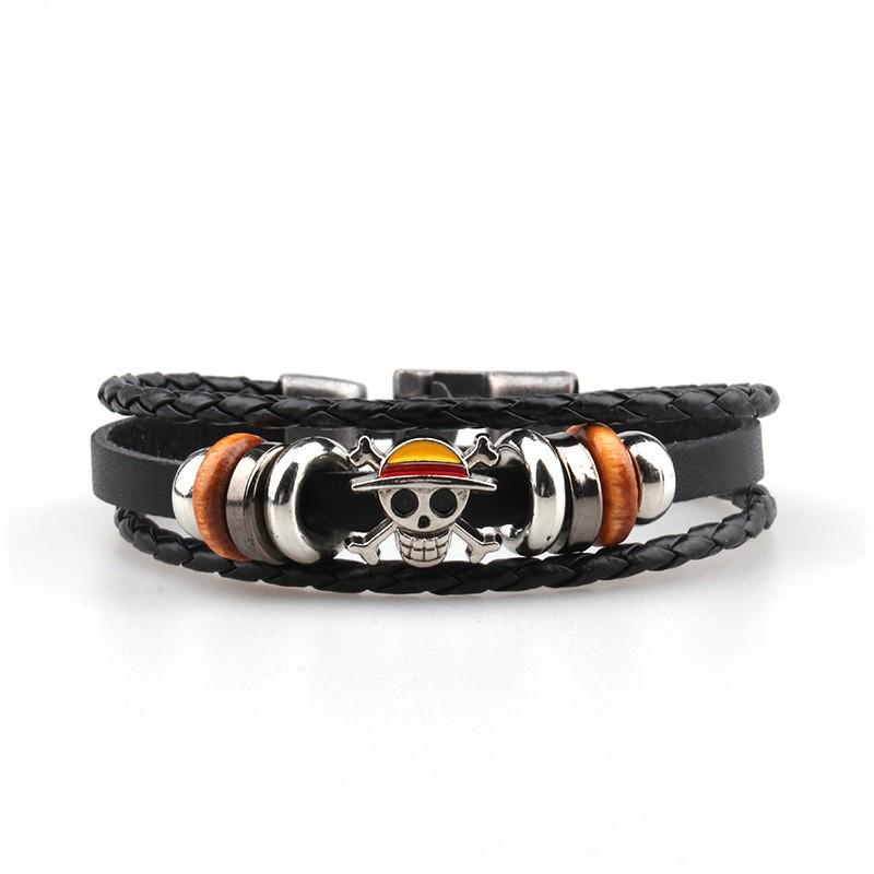 

Luffy One Piece Multi-Layer Punk Leather Bracelet чорний