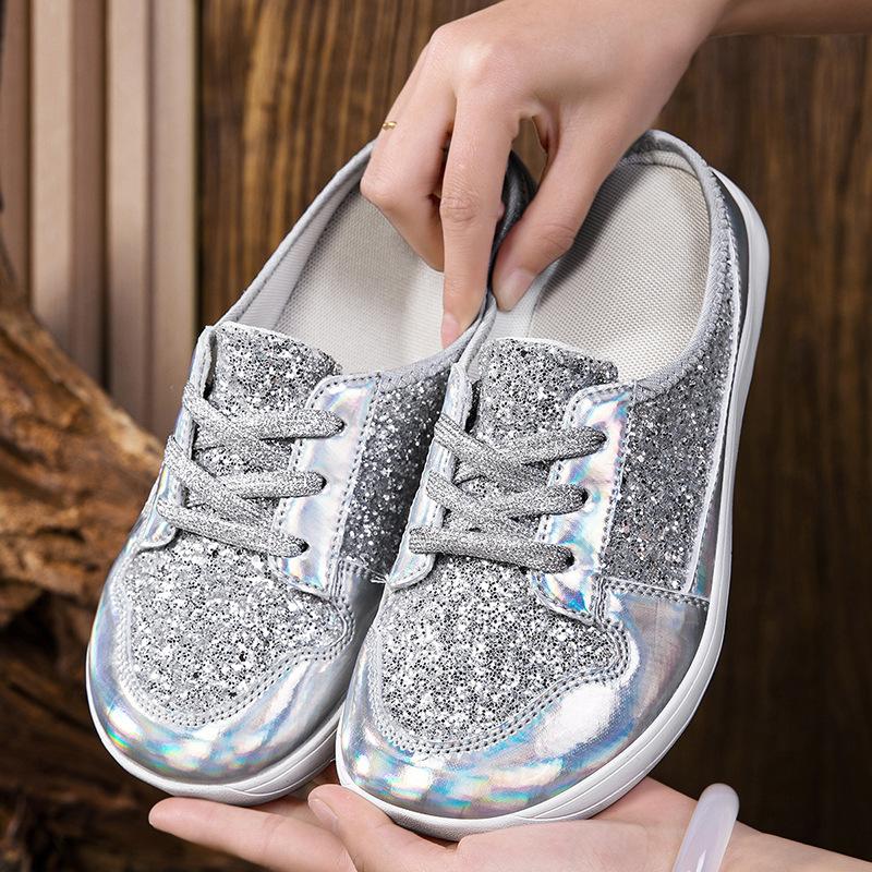 Large size gold sequins reflective punk style spring new board shoes spirit guy casual trendy shoes