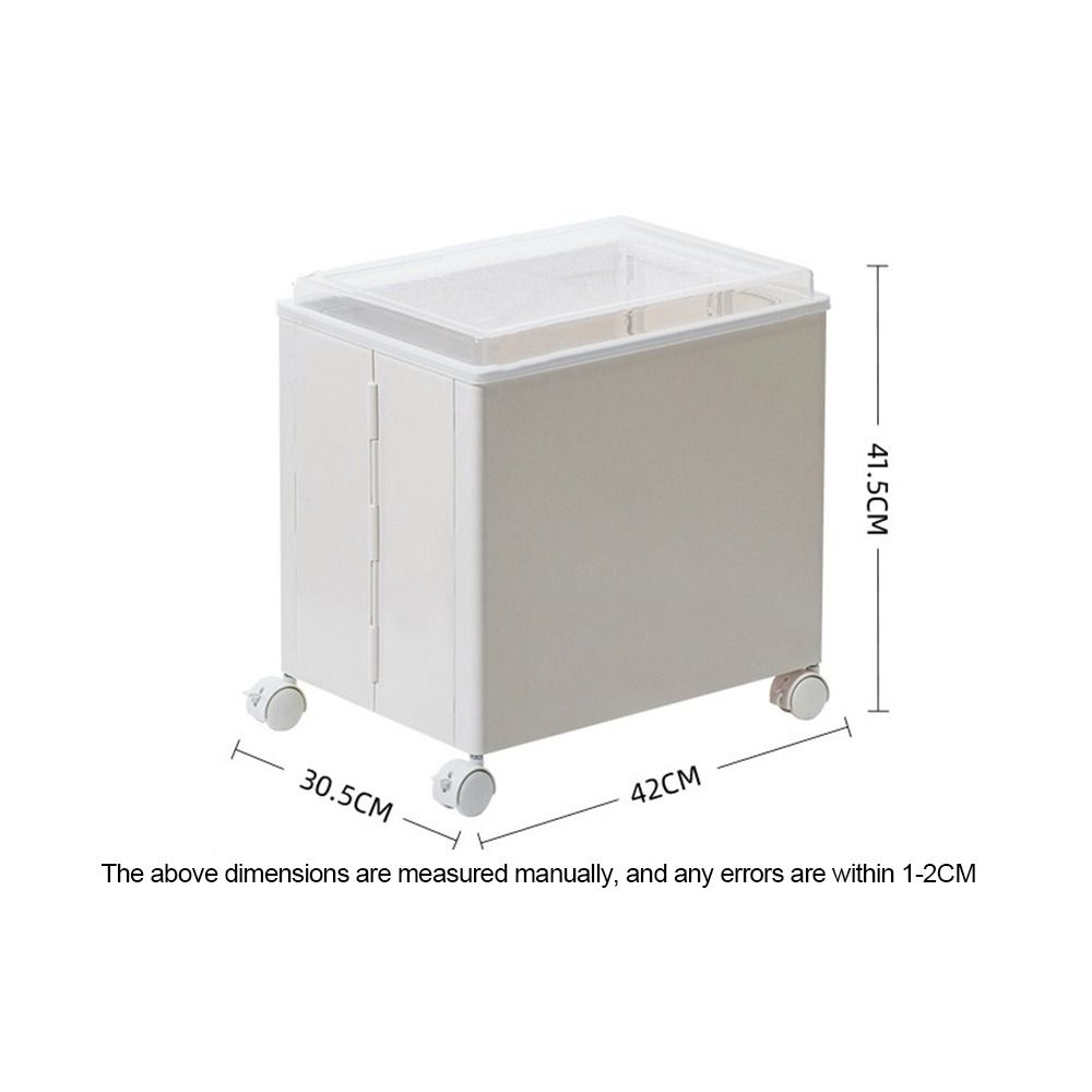 Plastic Book Organizer Foldable with Wheels Stationery Storage Box with Lid Large Capacity Movable Bookshelf Data Storage