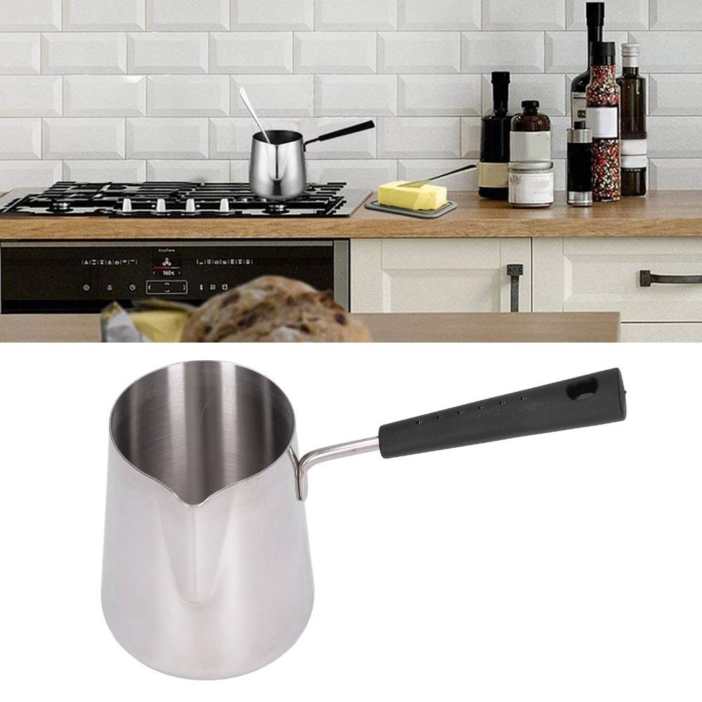 Stainless Steel Butter Warmer Glossy Surface Turkish Tea Pot Hot Chocolate Pot  Coffee Making