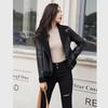 Autumn and Winter New Women's Leather Short Jacket PU Imitation Lamb Velvet Leather Jacket with Lapel