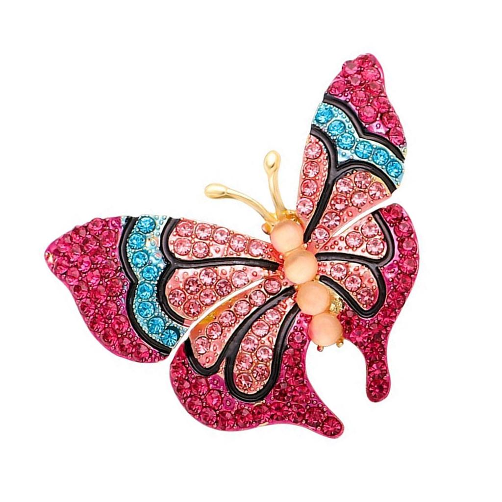Delicate Rhinestones Butterfly Brooch Alloy Fashion Accessory For Dresses Coats And Jackets Clothing Accessories