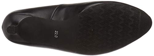 Randa Women's KP08603 3E/Stress-Free Round Toe Pumps, Size 24.5cm, Black/Small