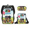 Iconic Distinctive Cool The Midnight Gospel 3D Pattern 3pcs/Set pupil Schoolbags Outing Laptop Daily Pack Sling Carrier Pen Case