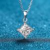 Fashion Princess Cut Moissanite Necklace 1/2CT Lab Created Diamond Pendant Necklace Solid S925 Silver Moissanite Wedding Jewelry