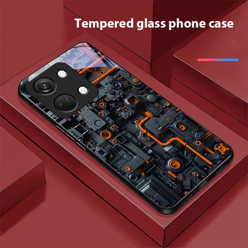 Circuit Diagram For OnePlus Nord 3 5 6T 7 Pro 8 12 10T Reno8 Lite 5G 10R Nord N30 Hard Shell Tempered Glass Phone Case Black