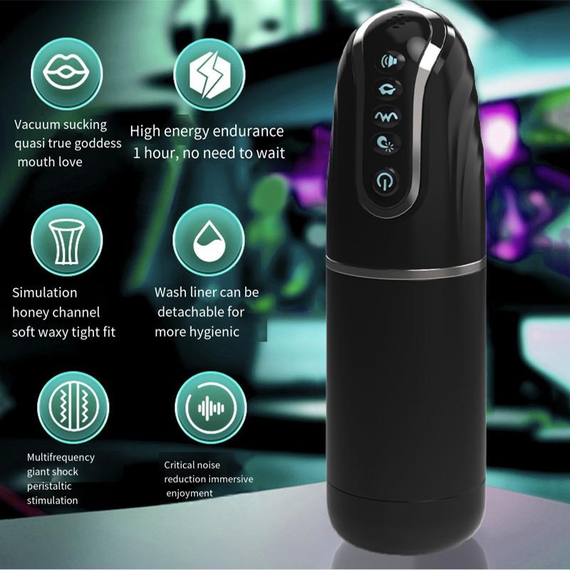 Automatic Masturbator for Men Sucking Vibrating Real Pussy Blowjob Machine Male Sex Toy Men Masturbation Cup Adult Goods for Men