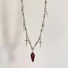 Stylish Gothic Crucifix Necklace With Thorn Details Elegant Retro Alloy Chain Accessory Perfect Gift For Her Him