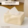 Creative Rectangular Pleated Ceramic Tissue Box Countertop Ornament Home Decoration Living Room Bathroom Extractable Tissue Box