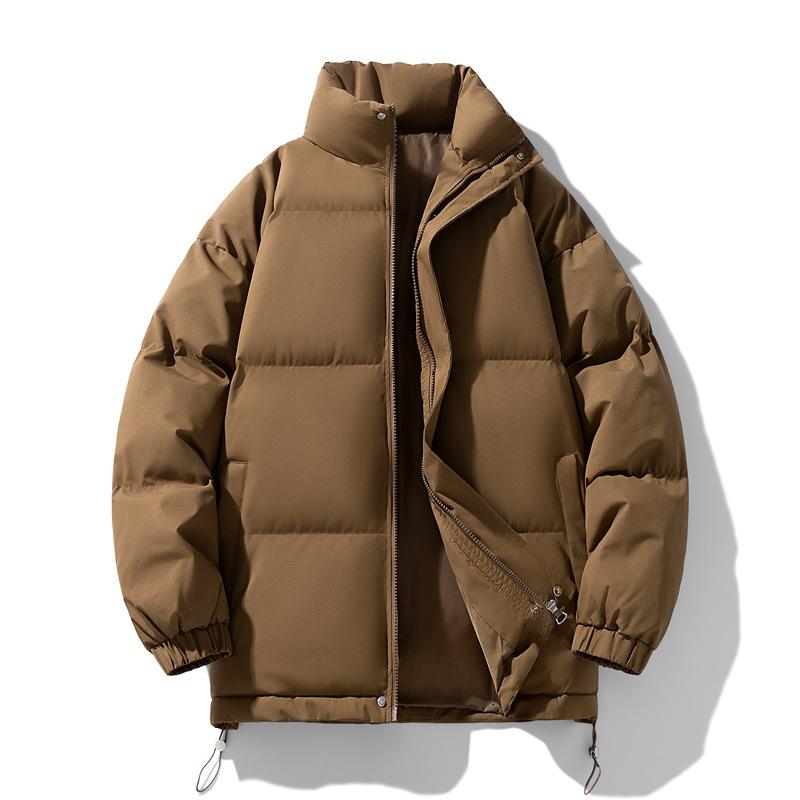 Solid Color Versatile Cotton Jacket for Women, Autumn and Winter Korean Style Trendy Loose and Thick Men's Casual Couple Cotton Jacket