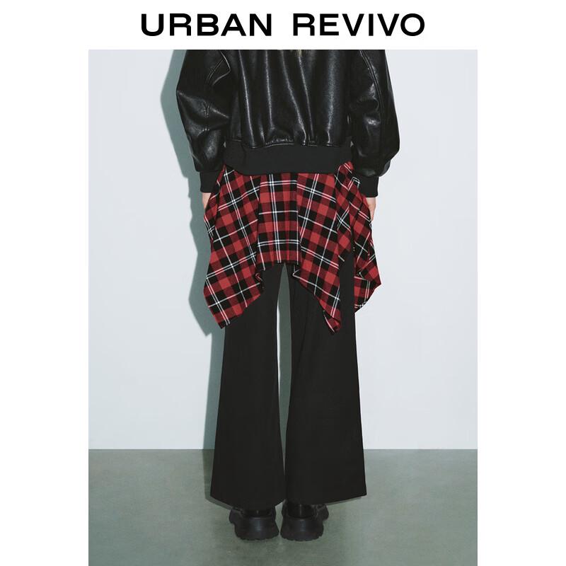 UR 2025 Spring Women's Patchwork Plaid Wide-Leg Pants