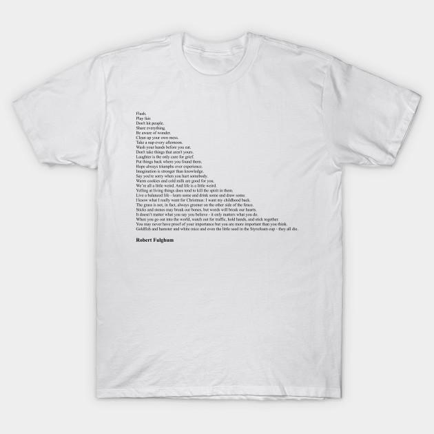 Men Black Print T-shirt Robert Fulghum Quotes No-Cut Transfer Paper Print Cotton Tshirt XL белый