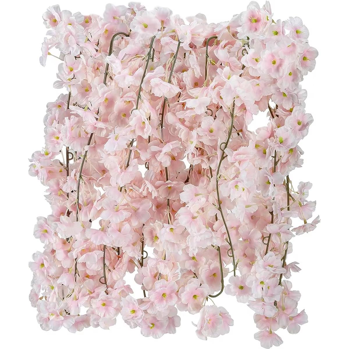 

180CM Artificial Sakura Flowers Vine Wedding Garden Rose Arch Home Party Decoration Christmas Bridal Fake Silk Scrapbook Plants