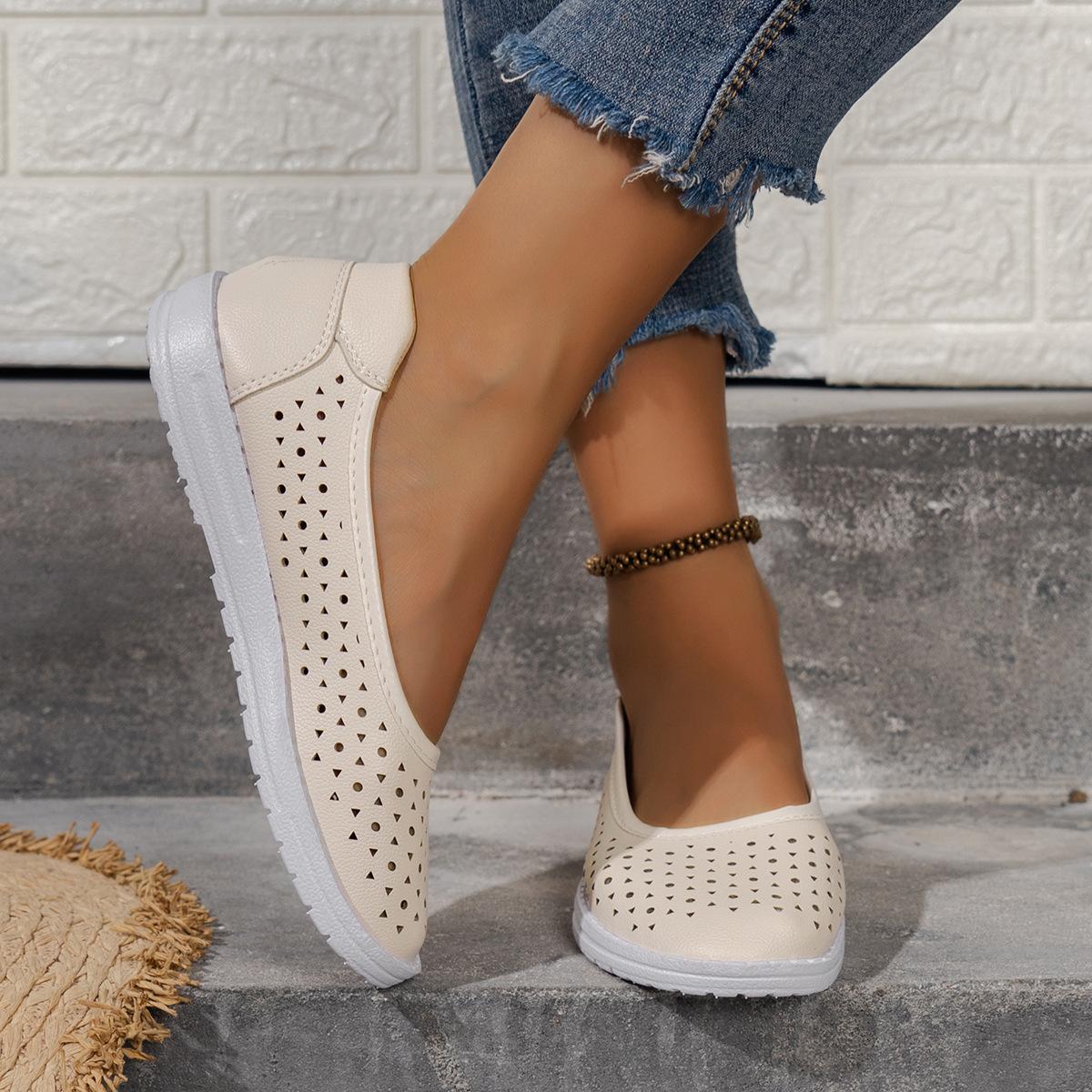 2024 Hollows Round Head Shallow Mouth Loafers Дышащие кроссовки Модные туфли на плоской — фото 4