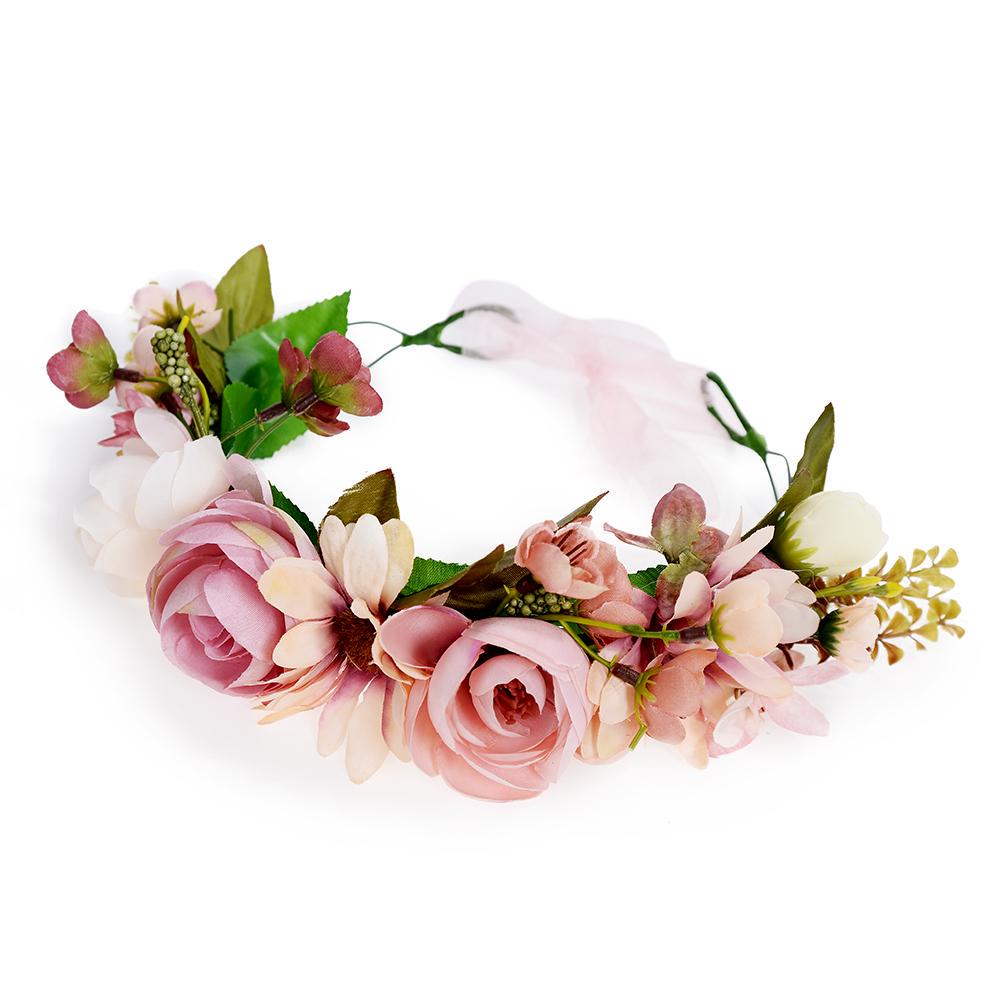 Buy Women Boho Wedding Party Beach Flower Hair Garland Crown Headband