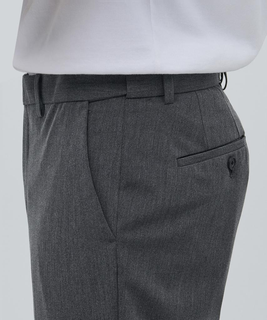 MUSINSA STANDARD Lightweight Tapered Turn-Up Hidden Banding Crop Slacks [Medium Gray]
