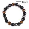Perlenarmband Naturstein Schwarzer Obsidian Hämatit Dreifachschutzarmband Verstellbares Tigerauge-Armband für Herren Damen
