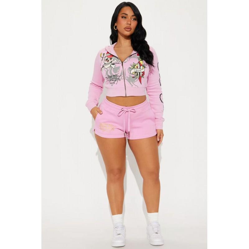 Printed Zip Hoodie High Street Hip