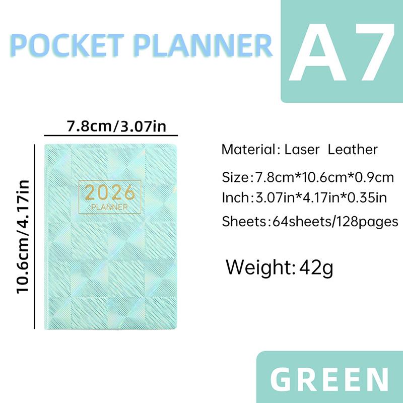 2026 A7 Agenda Book Pocket With Calendar Diary Weekly Planner Appointment Book School Office