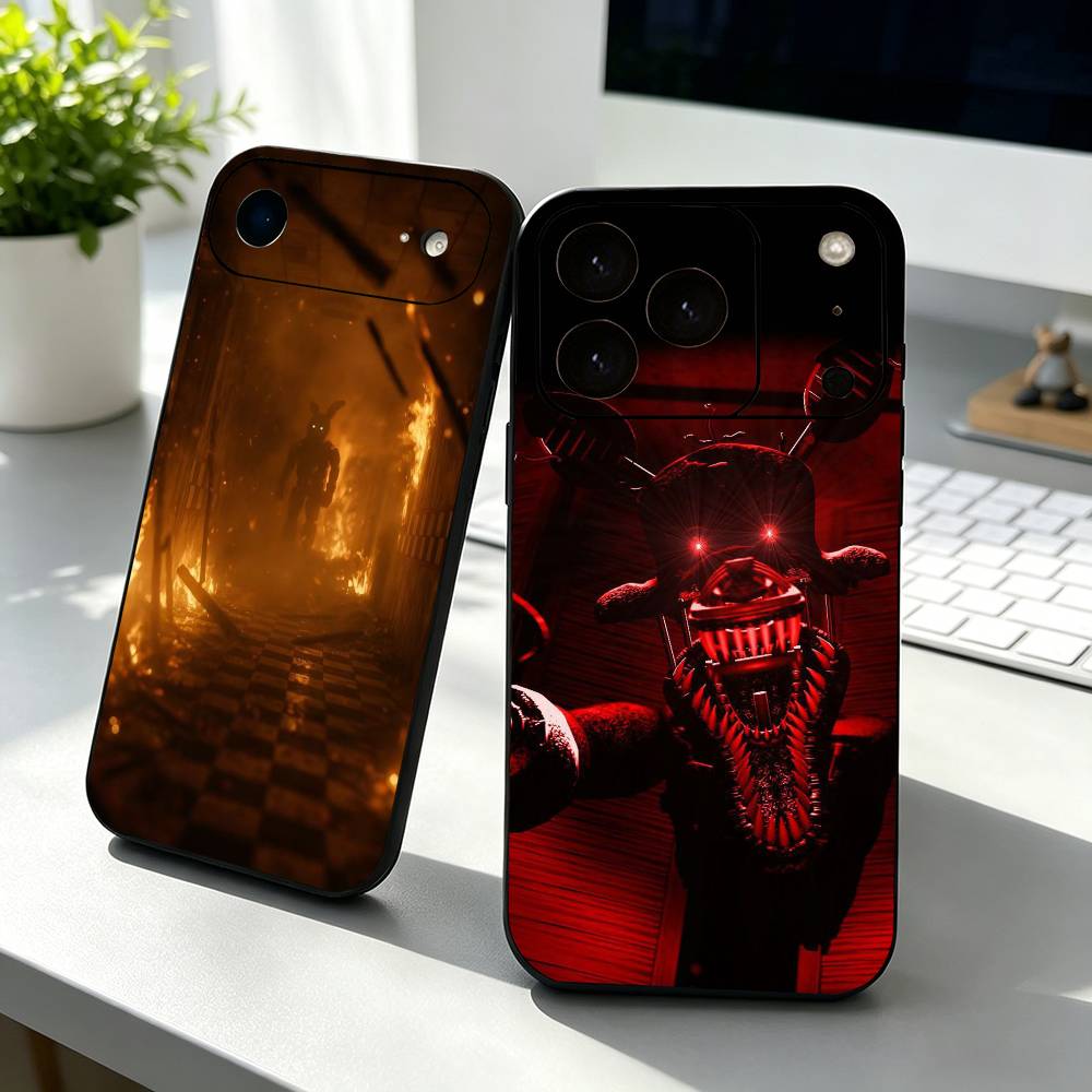 F-Five N-Nights GAME Phone Case For iPhone 17,16,15,14,13,12,11 Plus,Pro Max,XS,Soft Silicone Black Cover