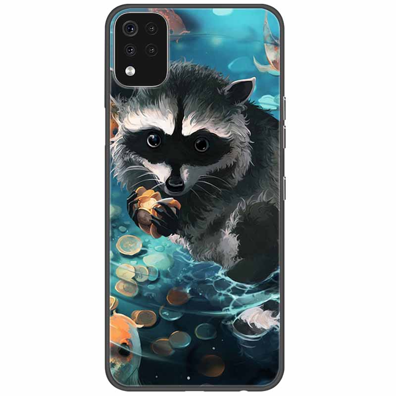 Phone Case For LG K42 K52 K62 Q52 Case Soft Painted Wolf Silicone Black Covers For LG K62 Cases K 42 Shockproof Funda for LGK52