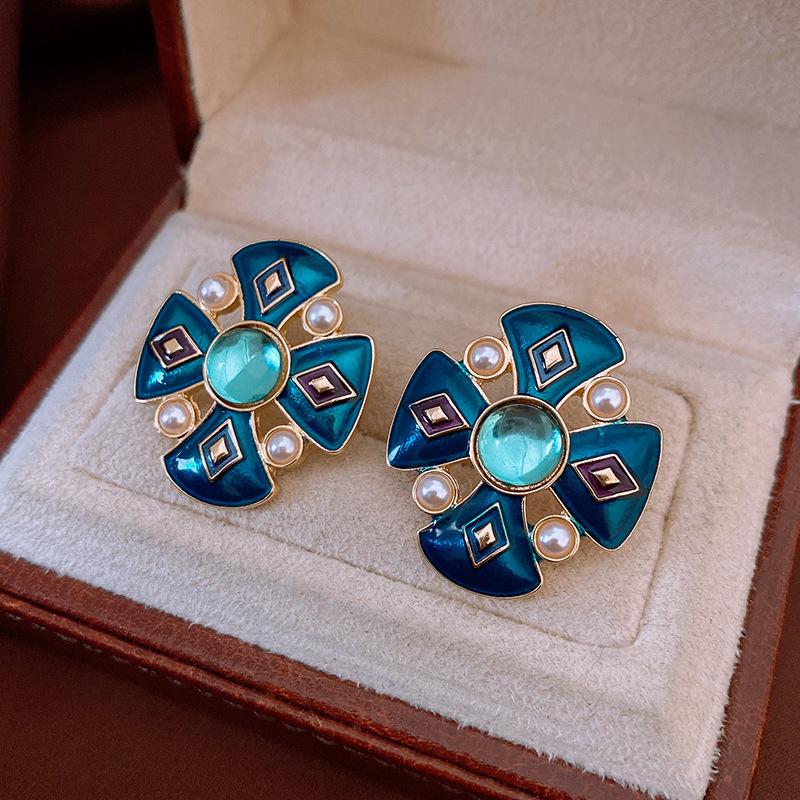 

Ретро серьги «Серебряная игла» с инкрустацией бриллиантами, кристаллами и жемчугом - Роскошные длинные серьги в европейском и американском стиле для женщин