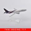 1/400 Scale 16cm Thai Boeing 777 Airplane Model Airplane Diecast Metal Planes