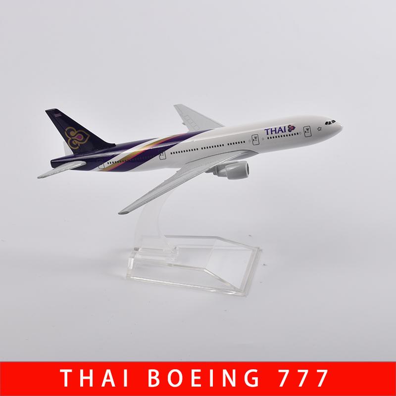 Maßstab 1/400 16cm Thai Boeing 777 Flugzeugmodell Flugzeug Diecast Metall Flugzeuge